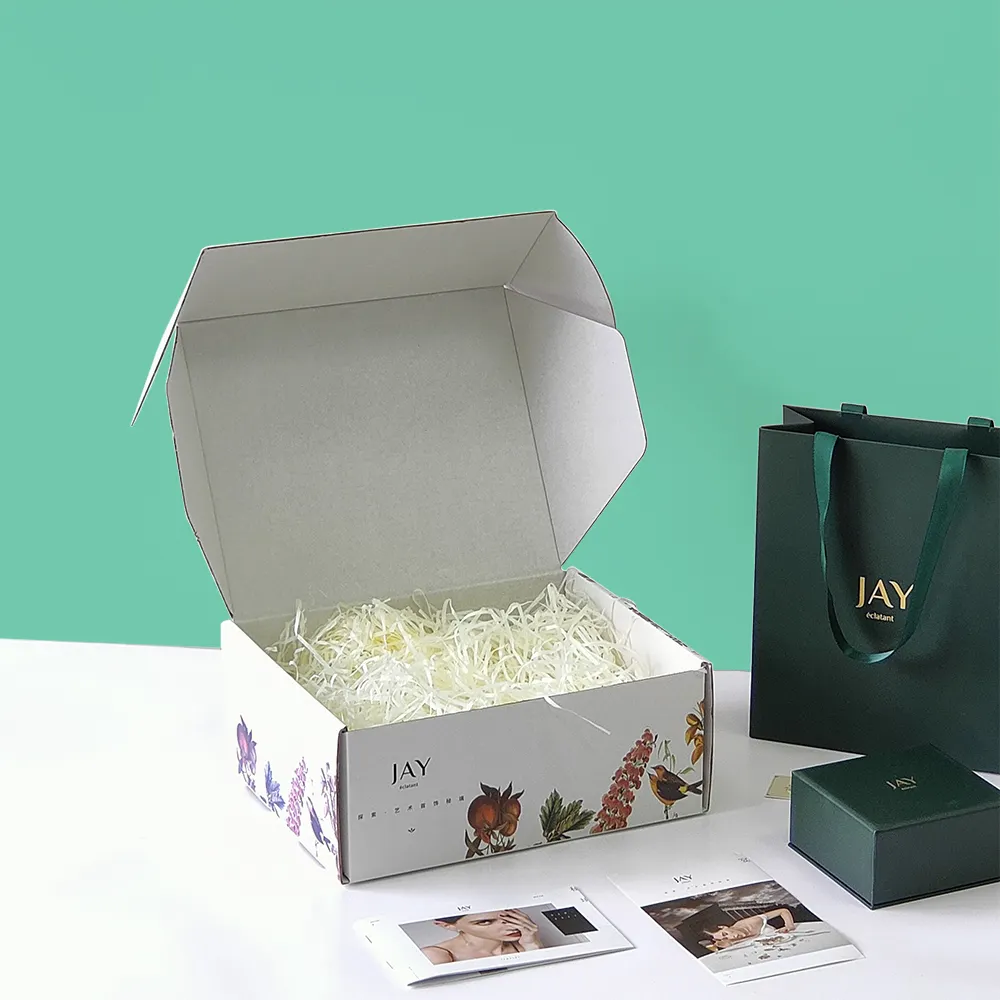 Recycled Mailer Carton Cardboard Packaging Biodegradable Small Paper Corrugated Shipping Box Custom Logo Print