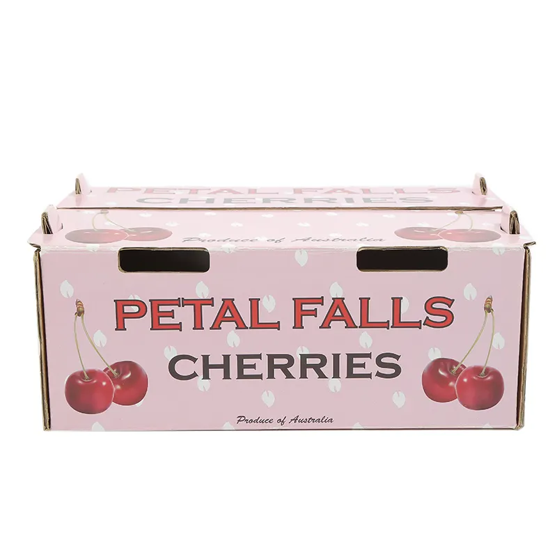 Wholesale Custom Product Paper Packing Strong Cherry Shipping Cardboard Corrugated Vegetable Fruit Boxes